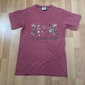 Vintage 90s Kingstree Classic Arizona Red Striped T Shirt Men Small Made in USA